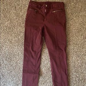 American Eagle Maroon high waisted jeans